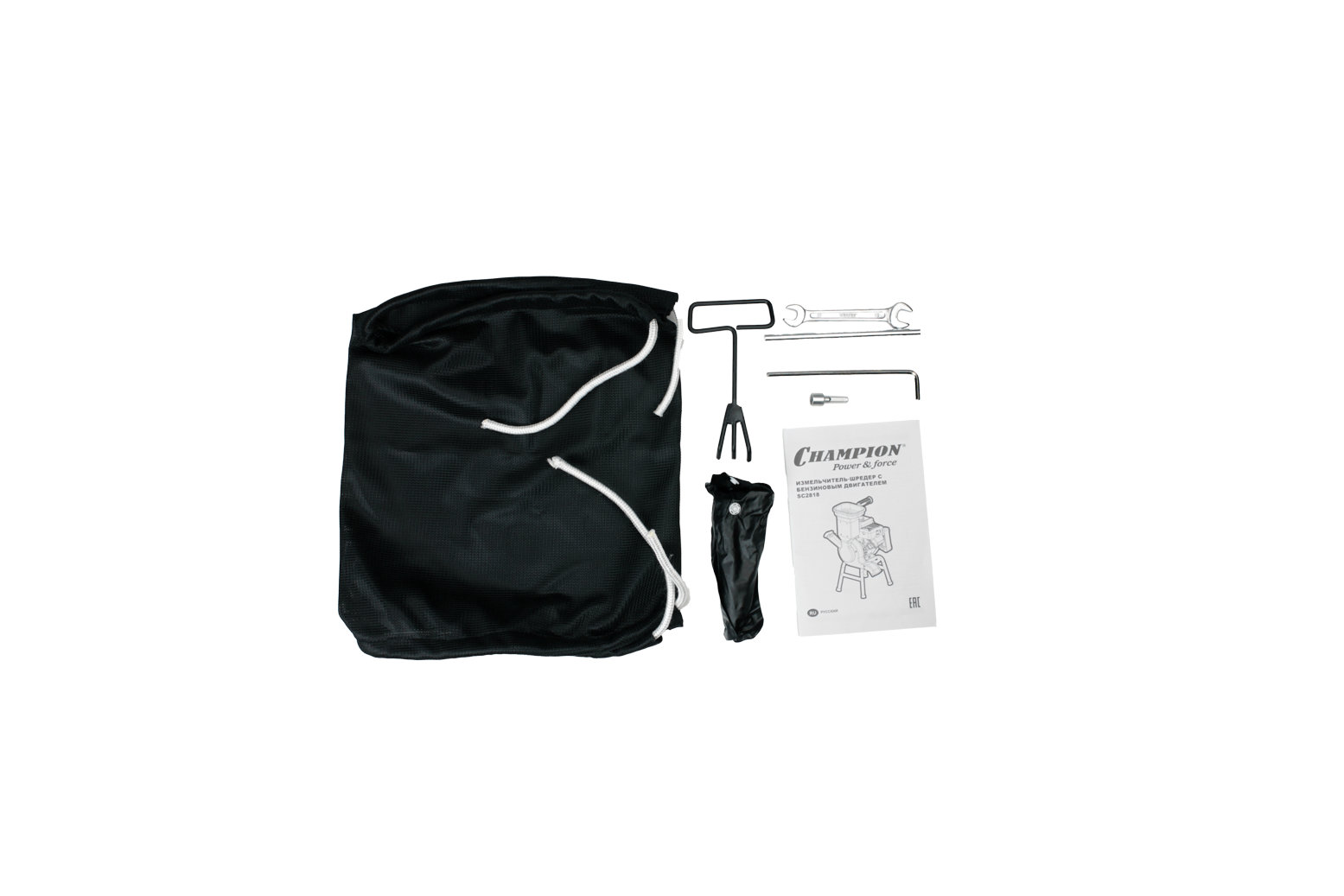 Измельчитель-шредер бензиновый 1,8кВт 94см? 28мм 16кг CHAMPION SC2818