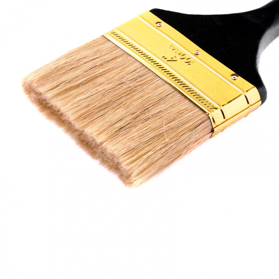 Кисть плоская Профи 4, натуральная щетина, деревянная ручка MTX (83155)