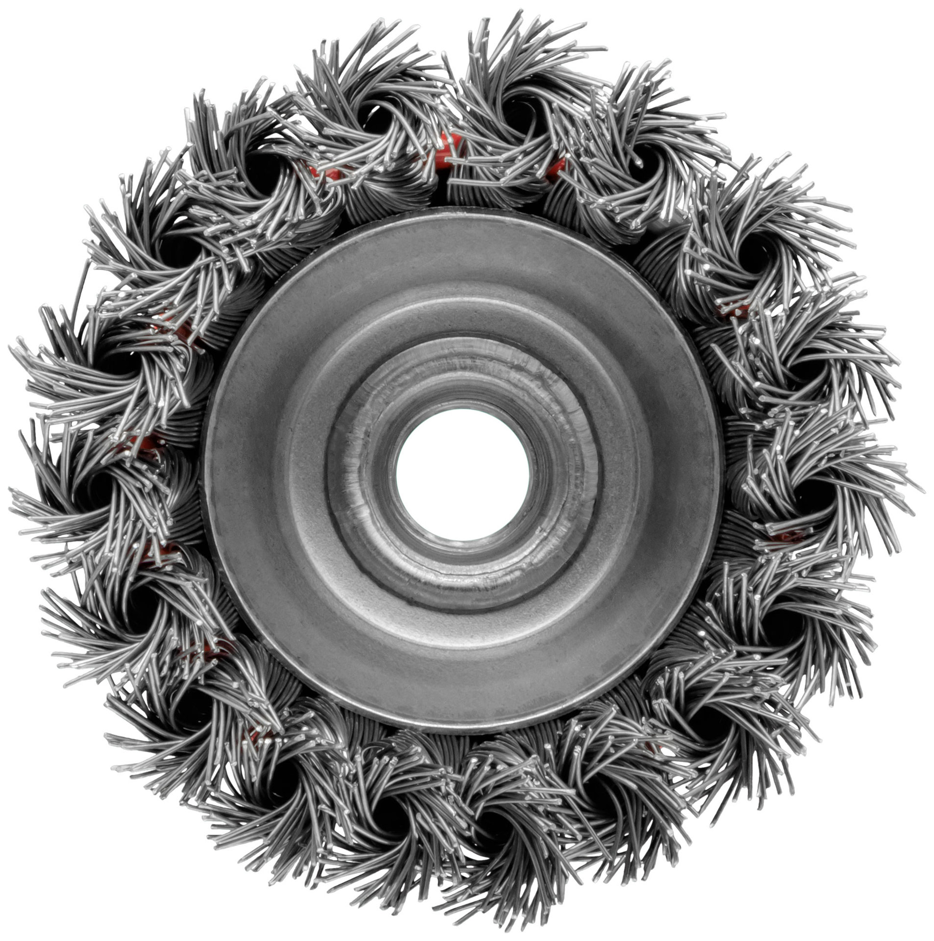 Корщетка-чашка, гайка М14, стальная витая проволока 75 мм, блистер (39097)