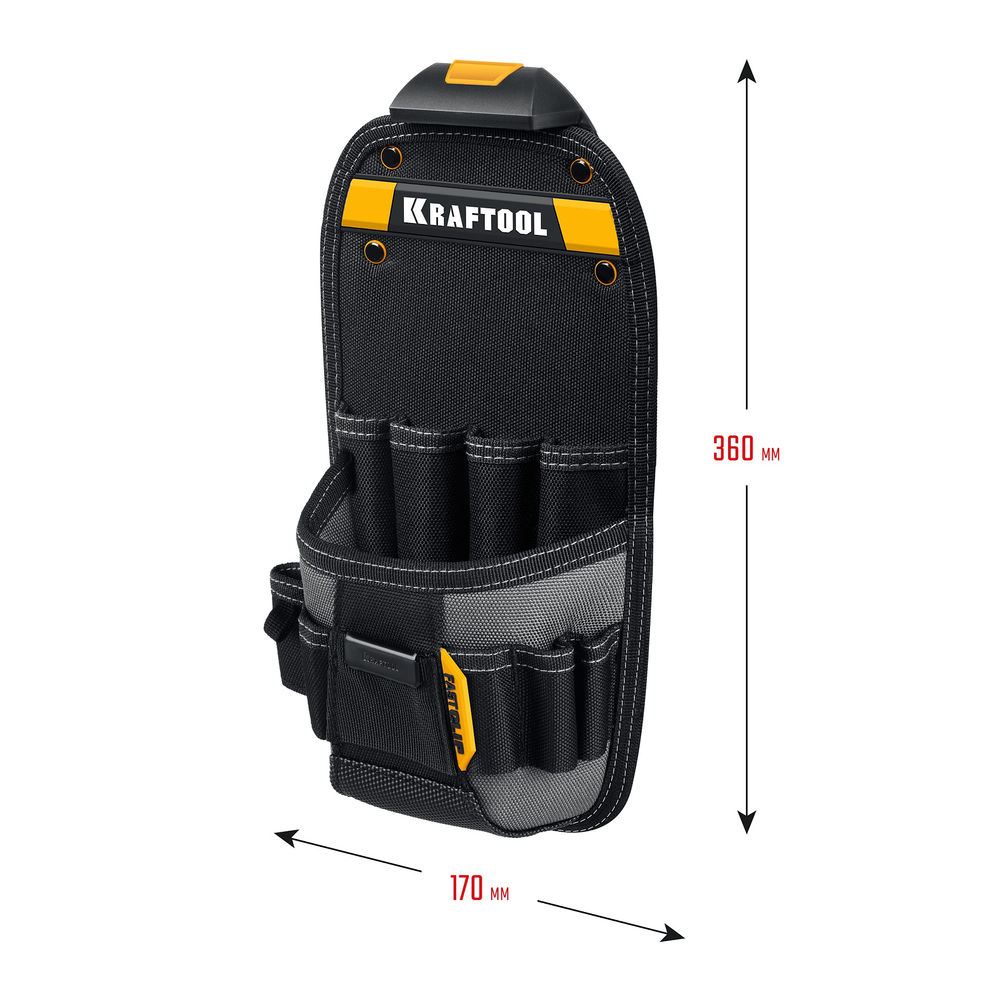 Сумка поясная 170 х 360 мм с быстросъёмным креплением FastClip KP-11 KRAFTOOL 38777