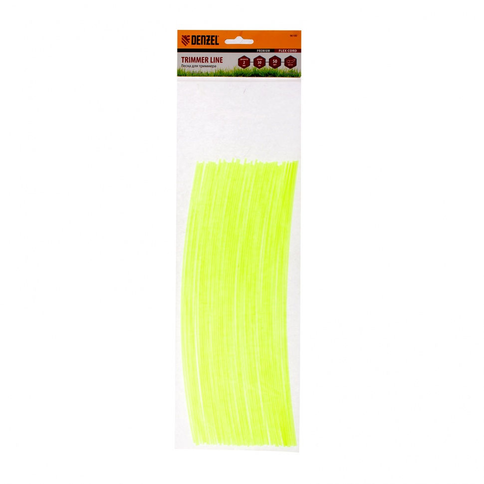 Леска для триммера, круглая нарезанная 2 мм х 30 см, 50 шт Flex cord Denzel (96100)