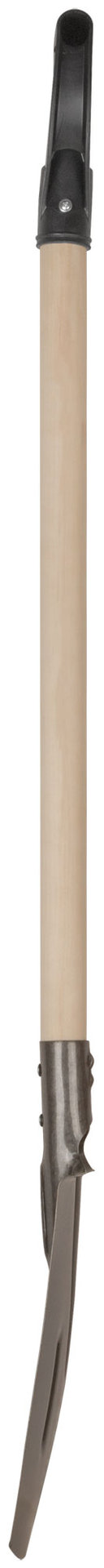 Лопата штыковая прямоугольная, рельсовая сталь, с деревянным черенком и V-ручкой 210х385х1440 мм (77191)
