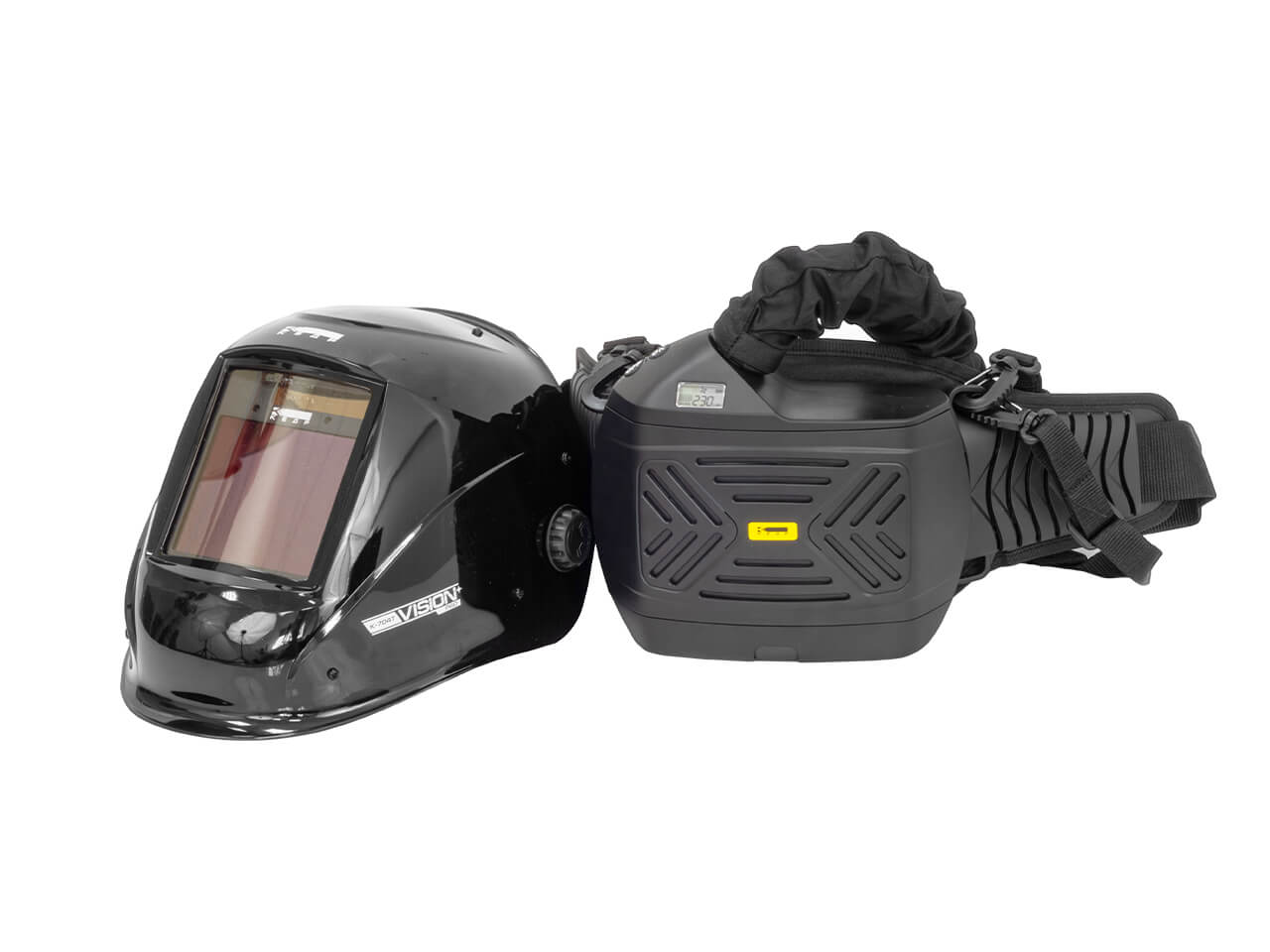 Маска сварщика КЕДР (СОБРАННАЯ) К-704Т PRO с ТУРБОБЛОКОМ черная