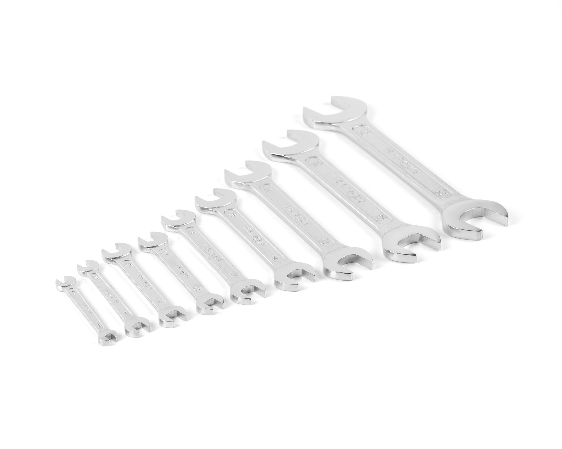Набор ключей гаечных (рожковых) двусторонних 9 шт. (6-36) хромированных HORTZ