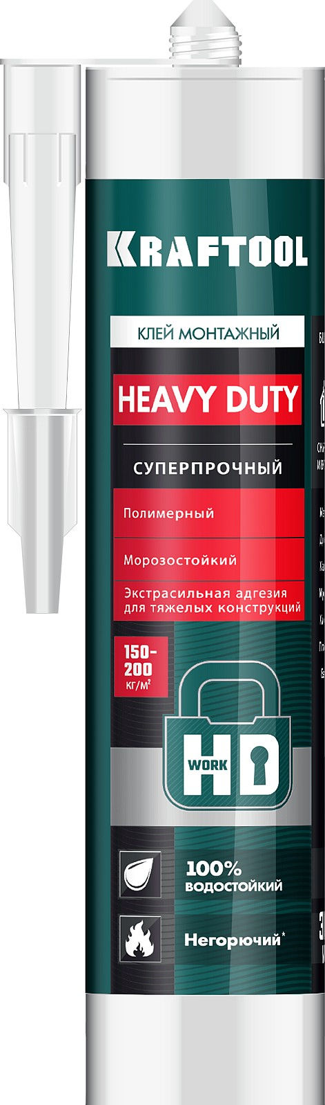 Особопрочный монтажный клей HEAVY DUTY, 310 мл, белый KRAFTOOL 41348_z01