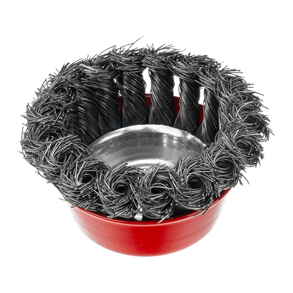 Щетка для УШМ, 75 мм, М14, чашка, крученая проволока 0.35 мм Matrix (74614)