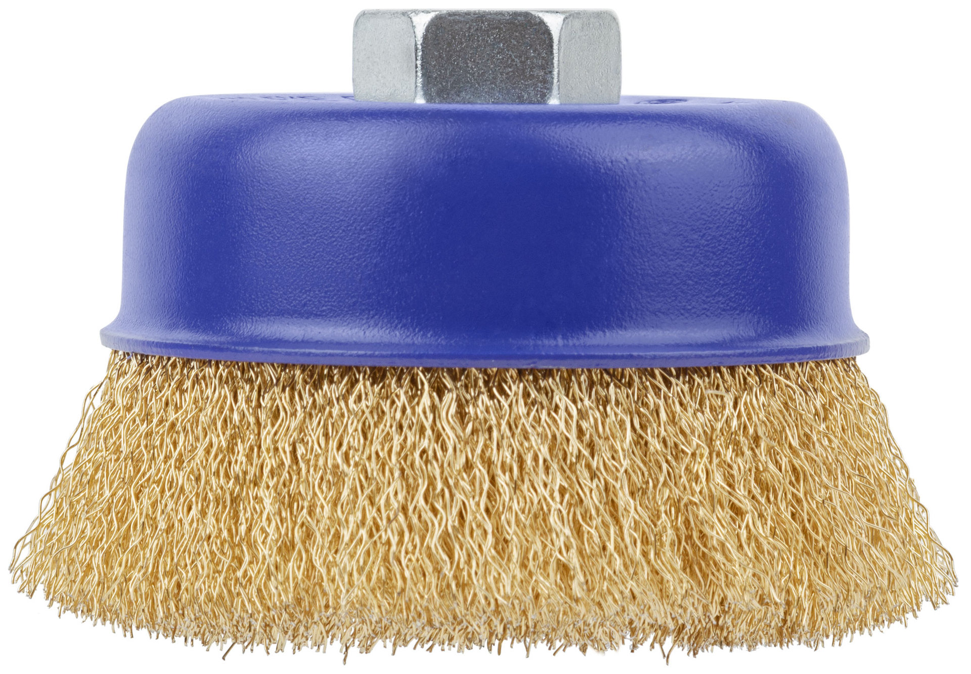 Щетка для УШМ, М14, тип Чашка, латун. витая проволока 0,3 мм, 100 мм, блистер, CUTOP Profi (82-895)