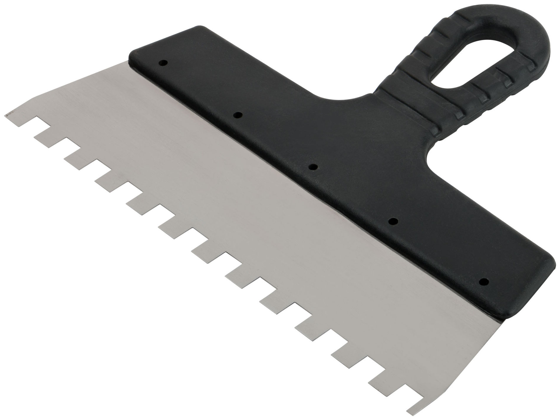 Шпатель фасадный нержавеющий зубчатый 250 мм / зуб 10 мм (06609)