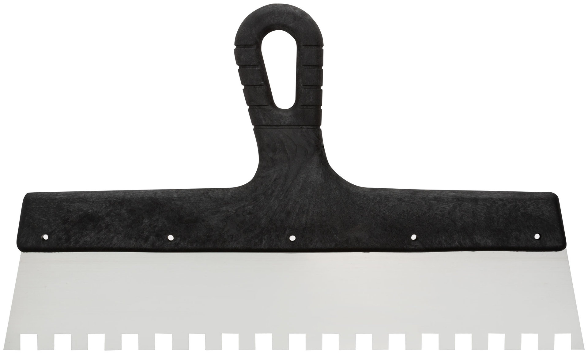 Шпатель зубчатый, 10х10 мм, нержавеющая сталь, пластиковая ручка, 350 мм (30-2358)