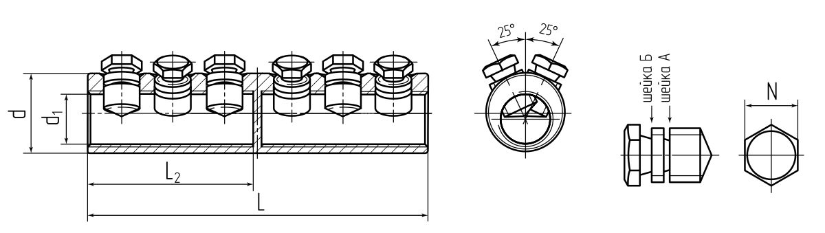 Соединитель болтовой 6СБЕ-500/630 (КВТ) (65806)
