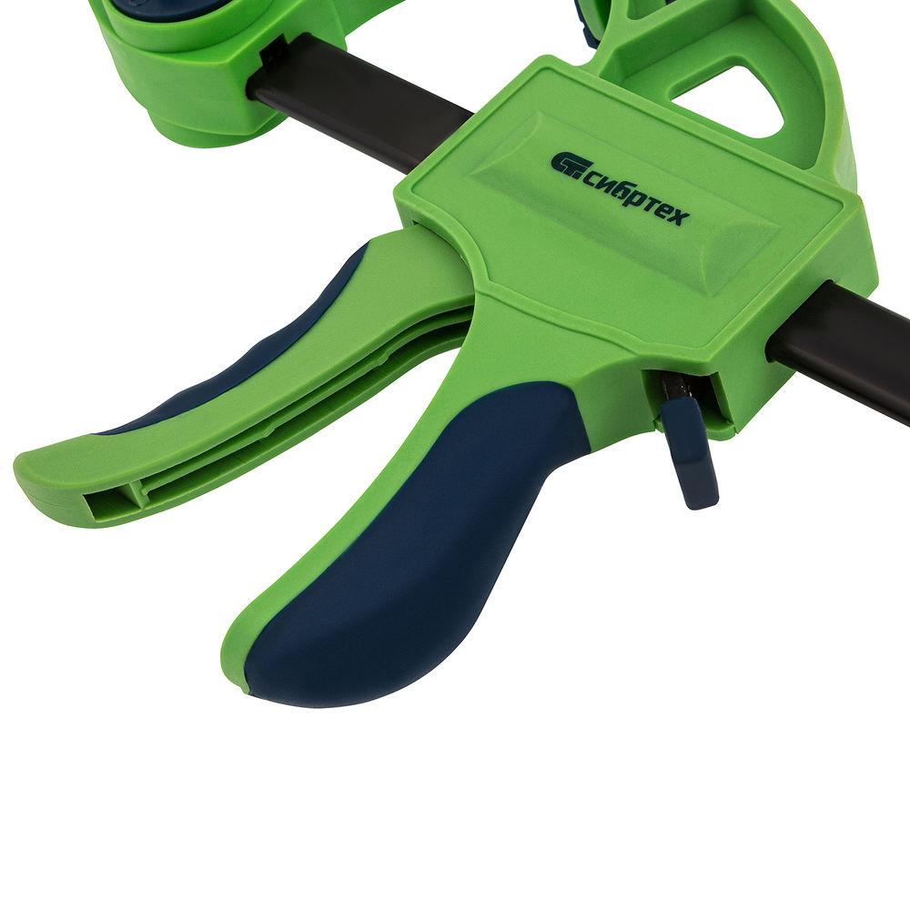 Струбцина F-образная, быстрозажимная, 450 х 70 х 660 мм, пластиковый корпус, фиксатор, двухкомпонентная рукоятка Сибртех (20566)