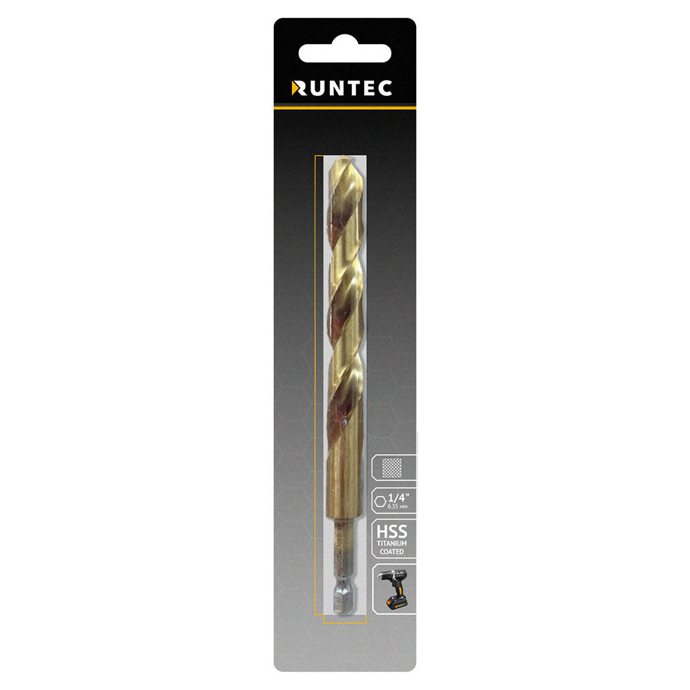 Сверло по металлу Runtec HSS-TiN 12 x 151мм HEX 1/4 RUNTEC RT-DS12