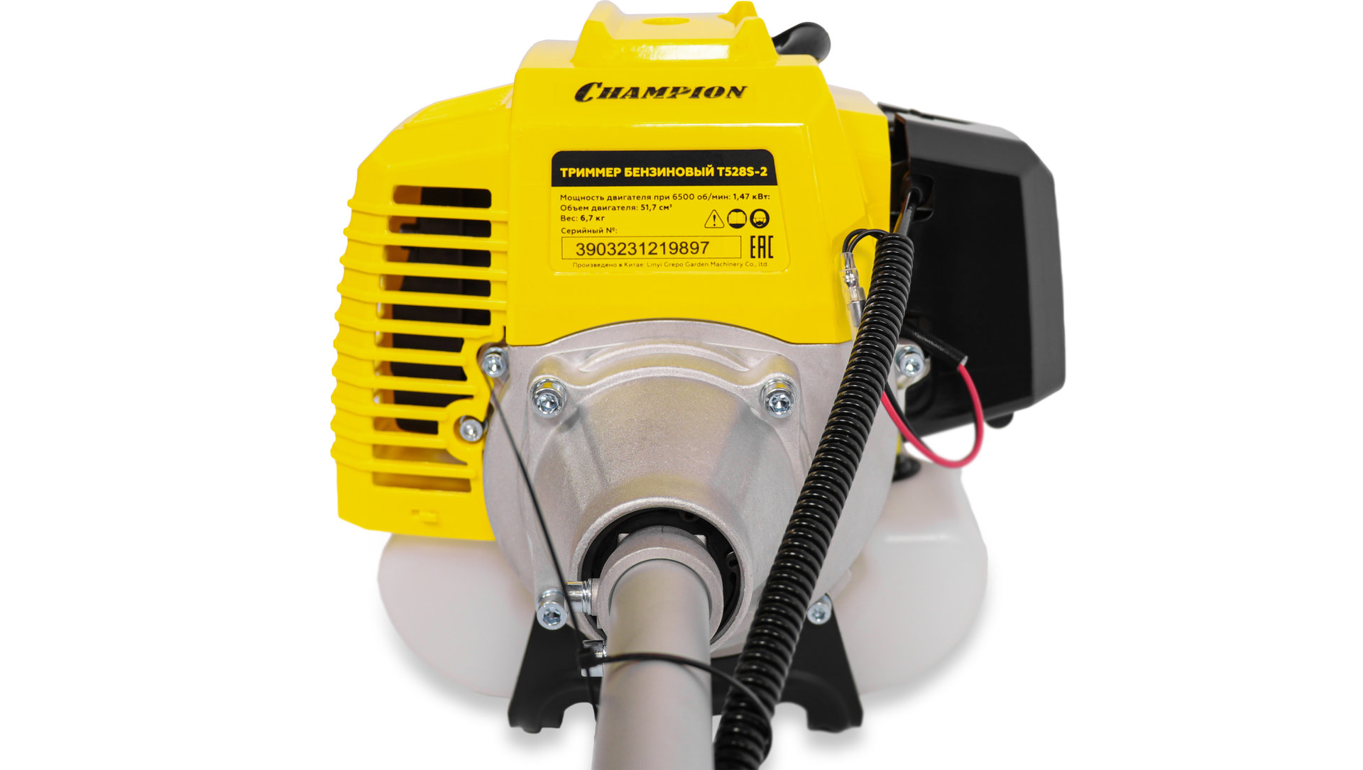 Триммер CHAMPION Т528S-2 неразъемн.прям. 1,47кВт 51,7см? 6,7кг HT21+40/255/25,4 U-ручка