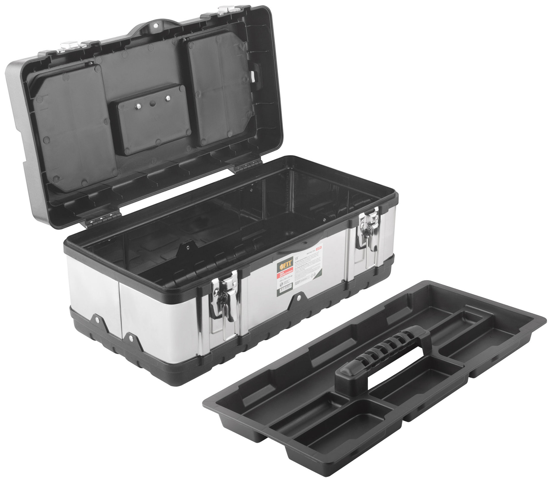 Ящик для инструмента пластиковый 18 ( 450х250х195 мм ) замки и стенки нерж. сталь