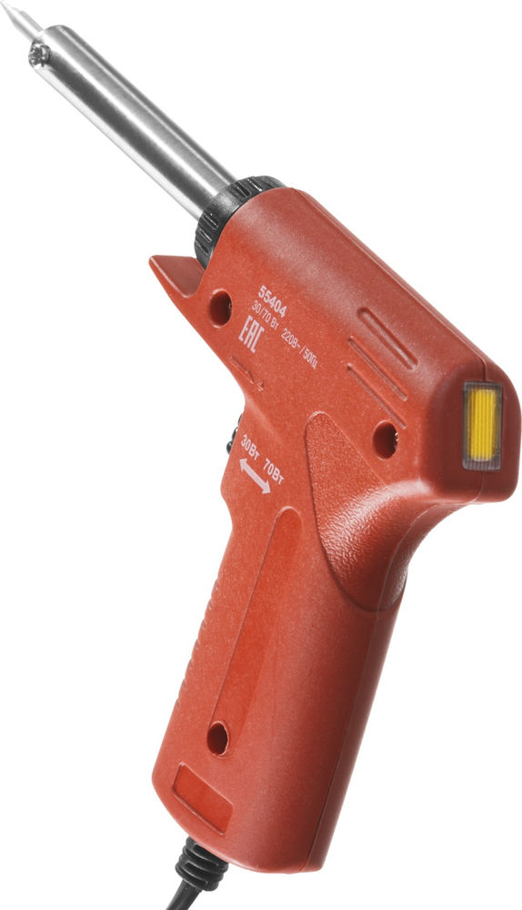 Паяльник с пистолетной рукояткой 30 Вт + 70 Вт, конус ЗУБР 55404  