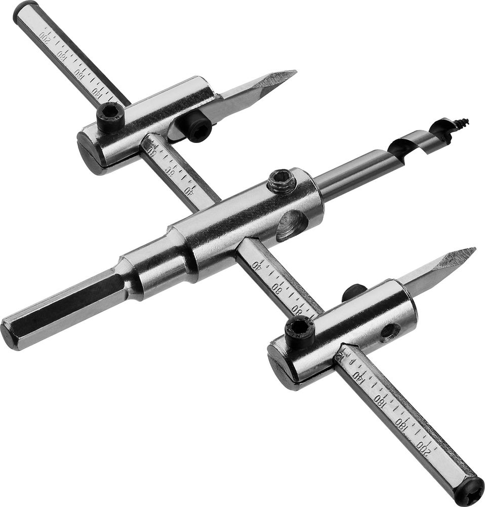 Сверло регулируемое по дереву d 40-200 мм глубина реза 30 мм ЗУБР 29440-200