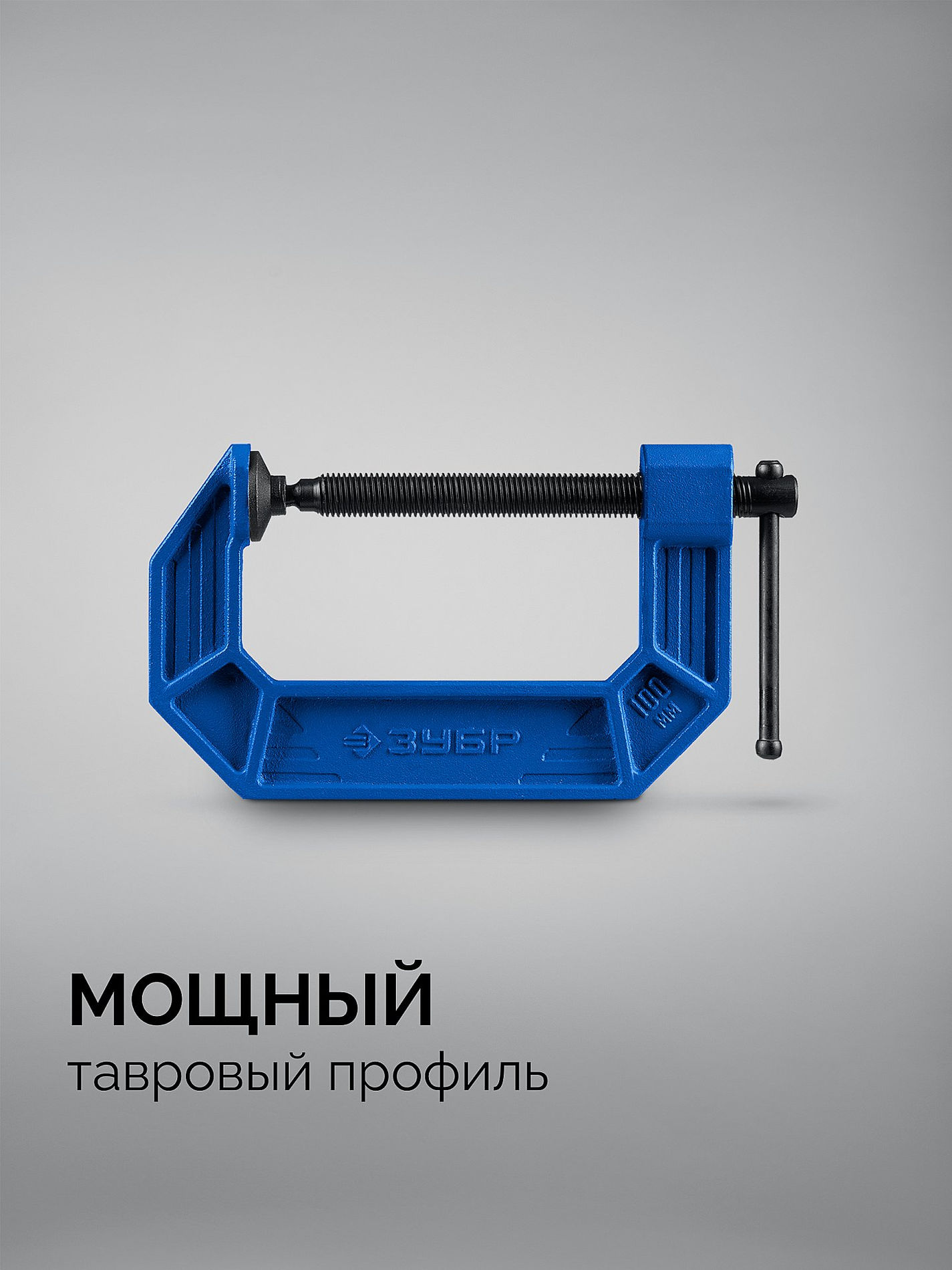 ЗУБР ПСС-100, 100 мм,чугунная струбцина тип С (G-образная), Профессионал (32245-100_z03)
