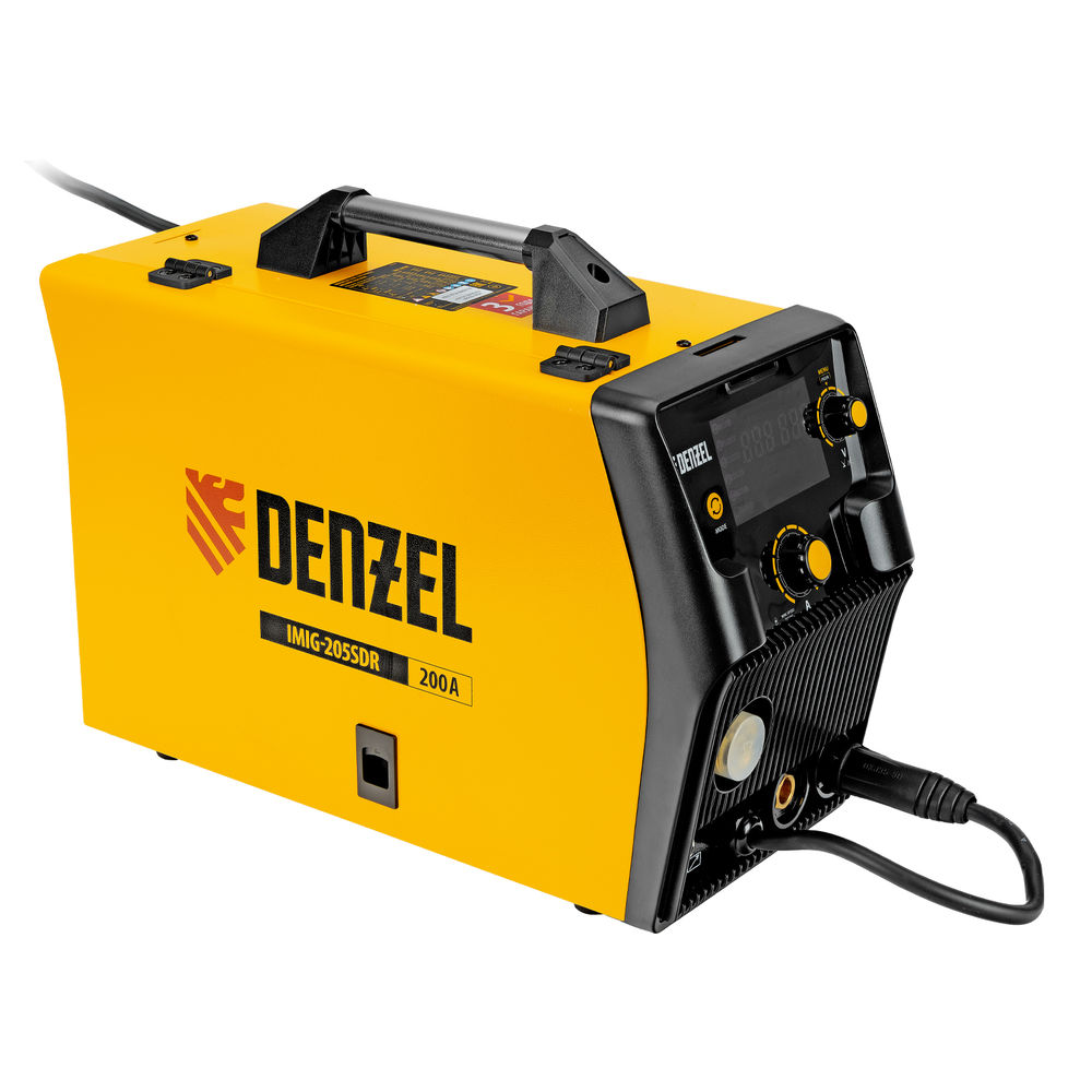 Аппарат инвертор. полуавтомат. cварки IMIG-205SDR, 200 А, ПВ 60%, катушка 5 кг Denzel (94364)
