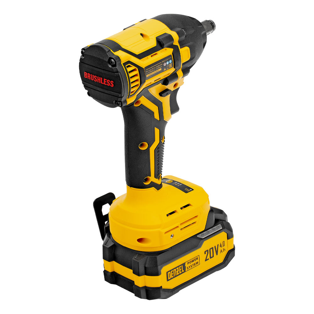 Гайковерт ударный аккумуляторный бесщет. CIWH-BL-20-350, Li-Ion, 20 В// Denzel (26520)