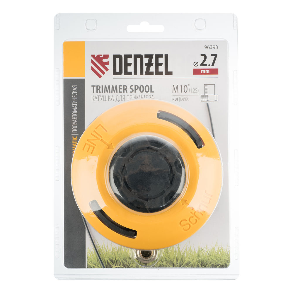 Катушка триммер. полуавтомат., гайка М10, М10, М12, лев. шаг 1,25 1,5 1,5мм Denzel (96393)