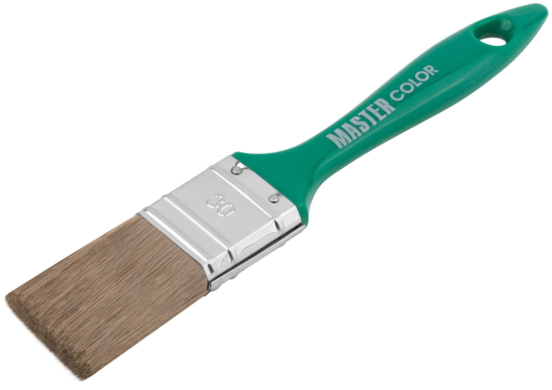 Кисть флейцевая, толщ. 11 мм, 70% ПЭT/30% натур. щетина, нерж.обжим, пласт.ручка, ширина 30 мм (30-0231)