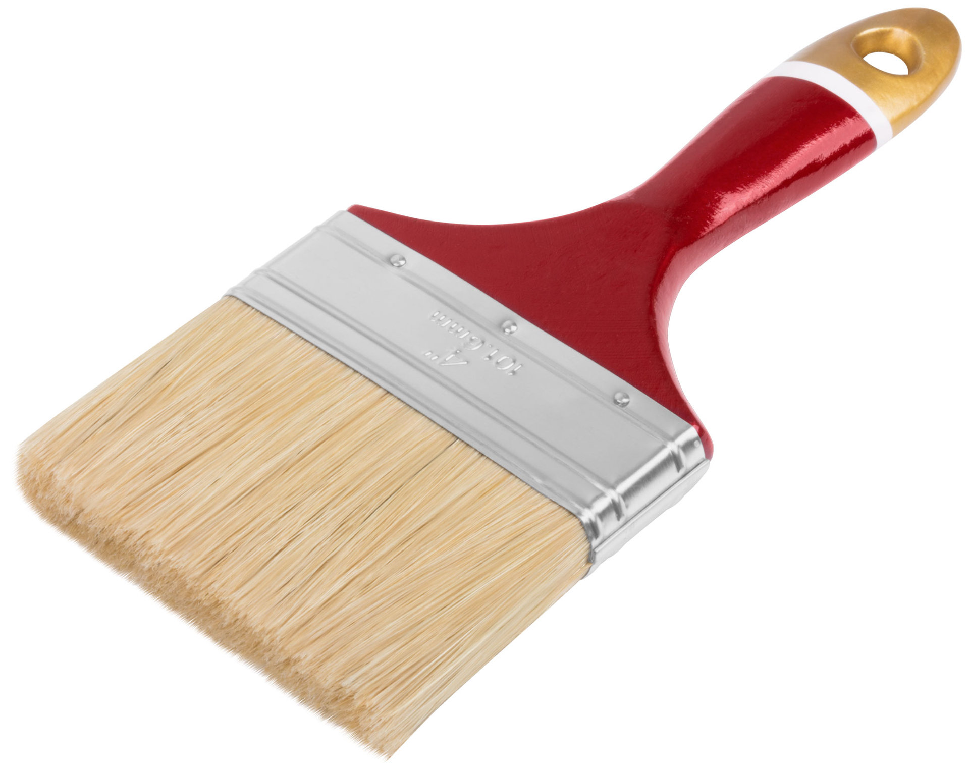 Кисть флейцевая Классик, натуральная светлая щетина, деревянная ручка 4 (100 мм) (01098)