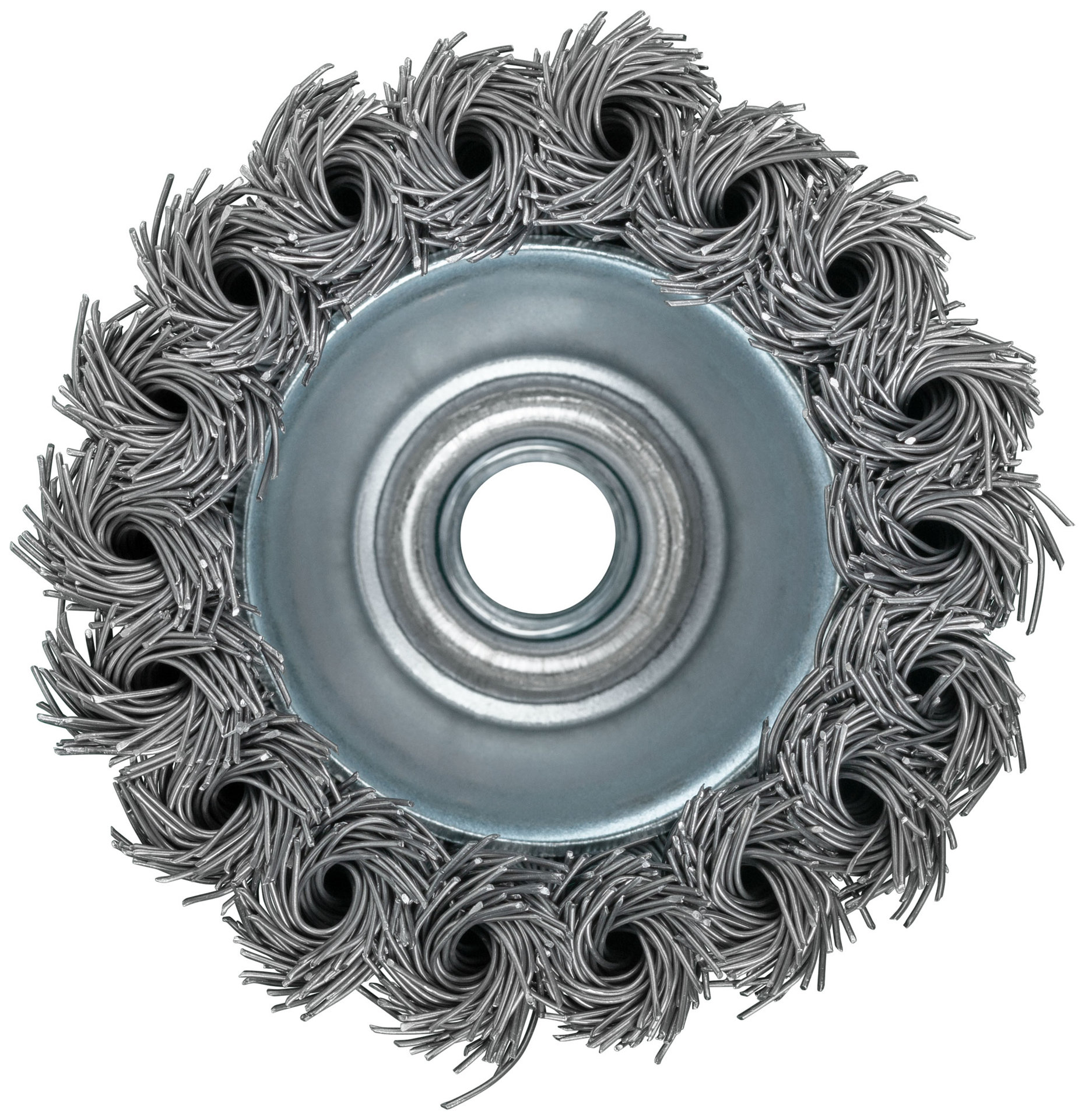 Корщетка-чашка, гайка М14, стальная витая проволока с бандажом, Профи 65 мм (39506)