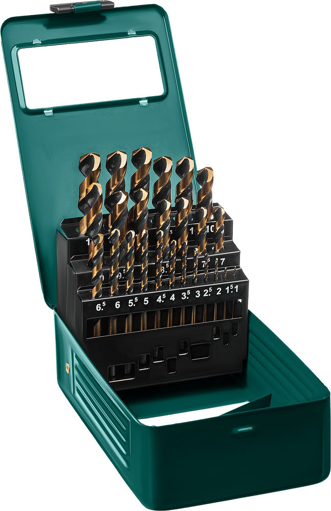 Набор сверл по металлу COBALT-8, 25 шт, (1–13 мм), сталь М42, HSS-Co(8%) KRAFTOOL 29656-H25