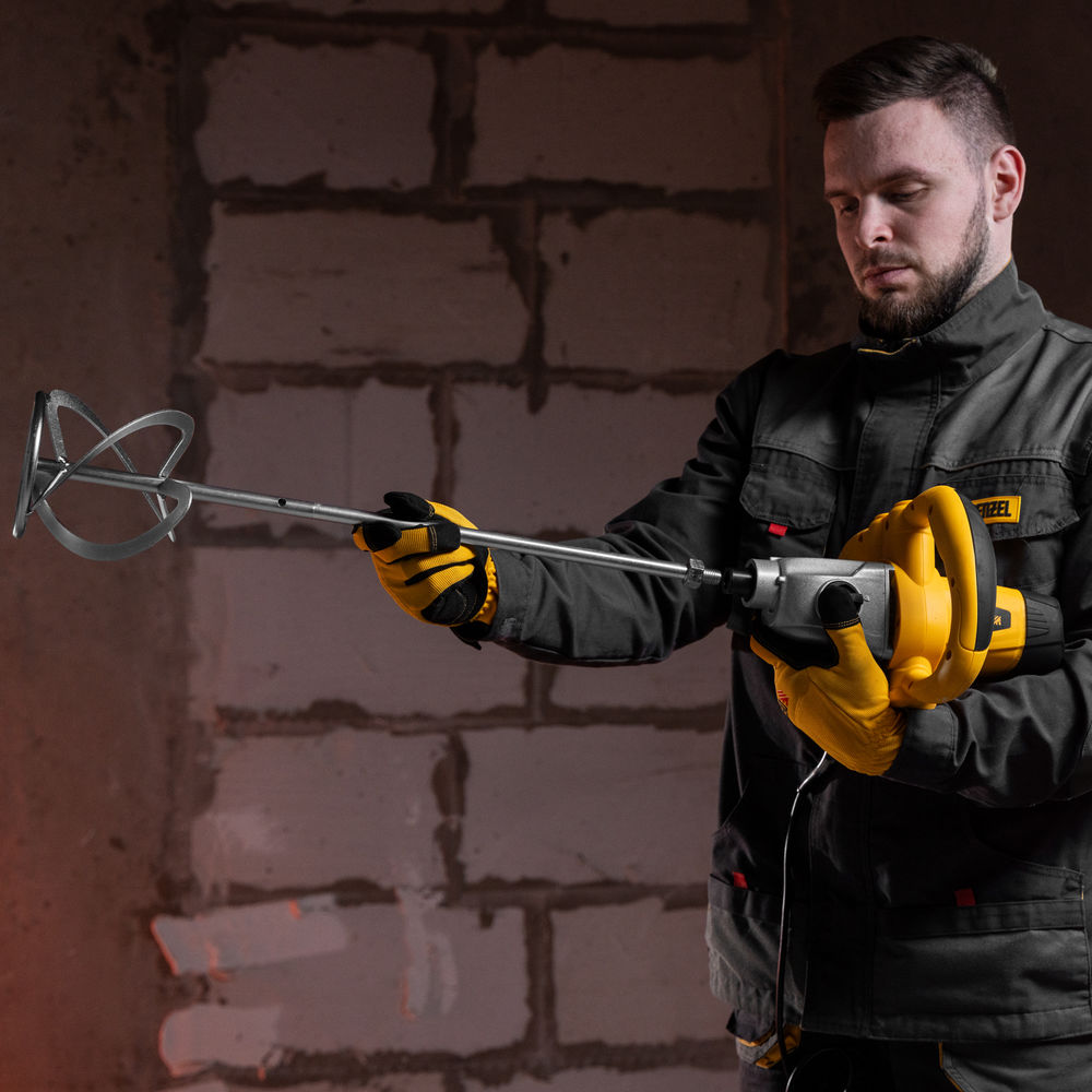 Миксер строительный EM-1-1220, 1220 Вт, 0-480/0-800 об/мин Denzel (27903)