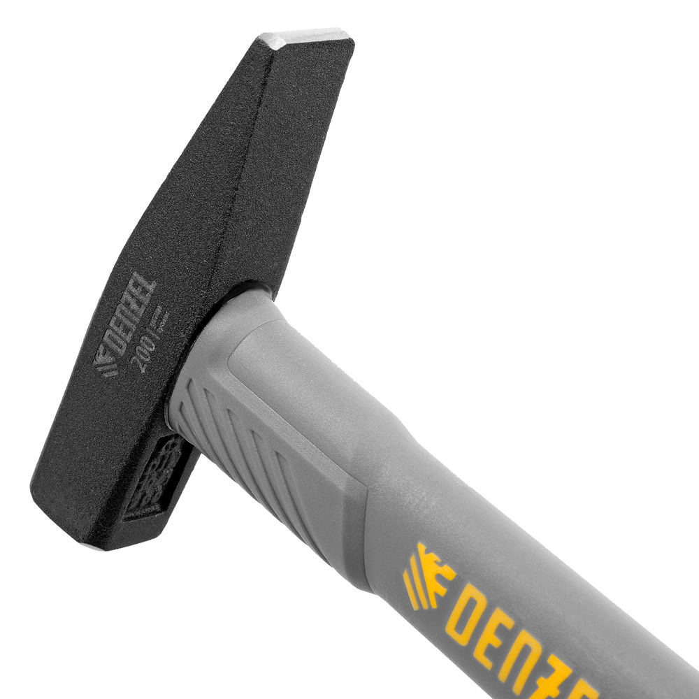 Молоток слесарный, 200 г, кованый, фибергласовая рукоятка c TPR покрытием Denzel (10482)