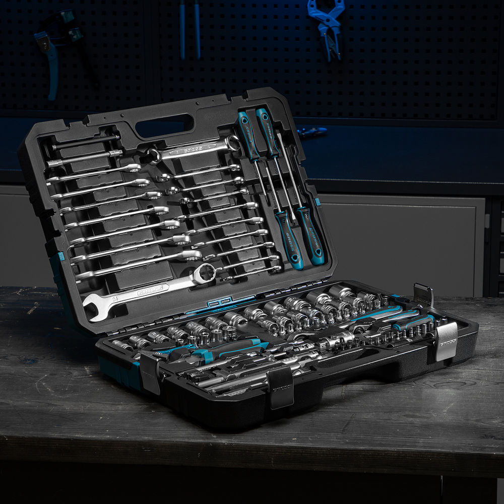 Набор инструментов, 1/4, 1/2, CrV, 120 зубьев, 101 предмет Gross