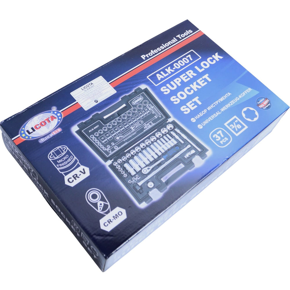 Набор торцевых головок 6-ти гранных super lock 37 пр., 6-24 мм 3/8 Licota ALK-0007