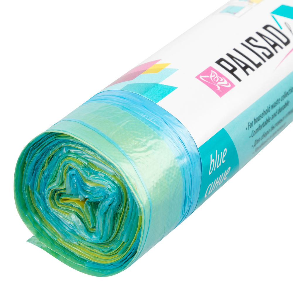 Пакеты для мусора с завязками 35 л x 15 шт. синие, Home Palisad (927155)