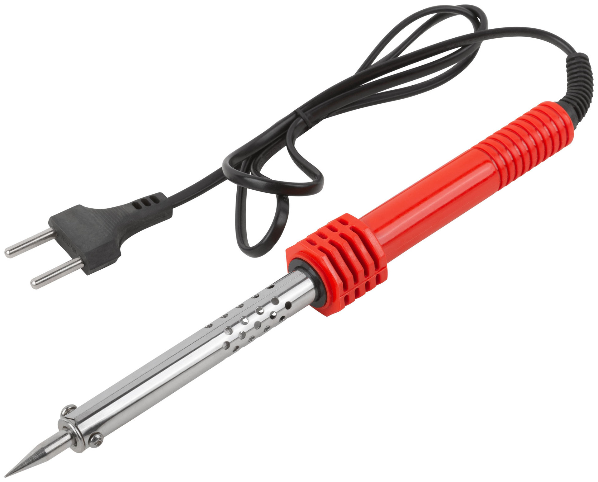 Паяльник 220 В, пластиковая ручка, конусное латунное жало, 55 Вт (60479)