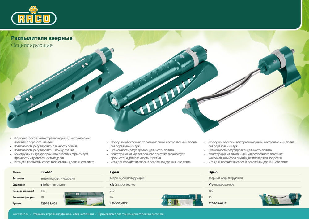 Веерный распылитель Eigo-5, 15 форсунок RACO 4260-55/681C