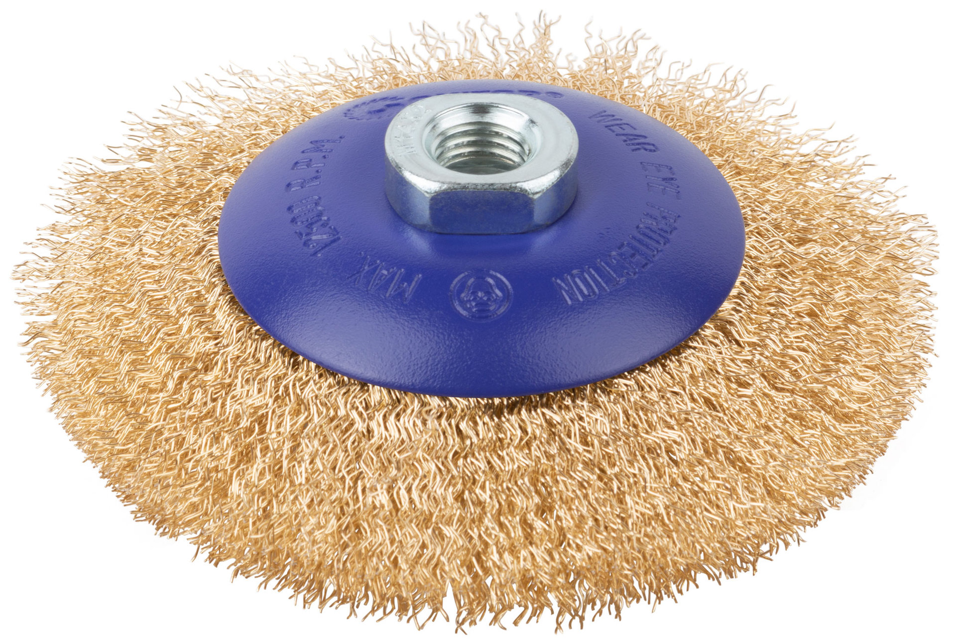 Щетка для УШМ, М14, тип Тарелка, латун. витая проволока 0,3 мм, 125 мм, блистер, CUTOP Profi (82-903)