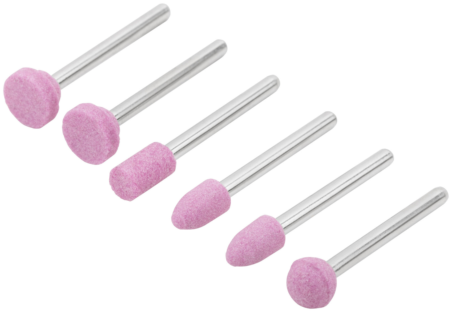 Шарошки для шлифовки изделий из стали и цветных металлов, алюминий-оксидные, мини, набор 6 шт. (36924)