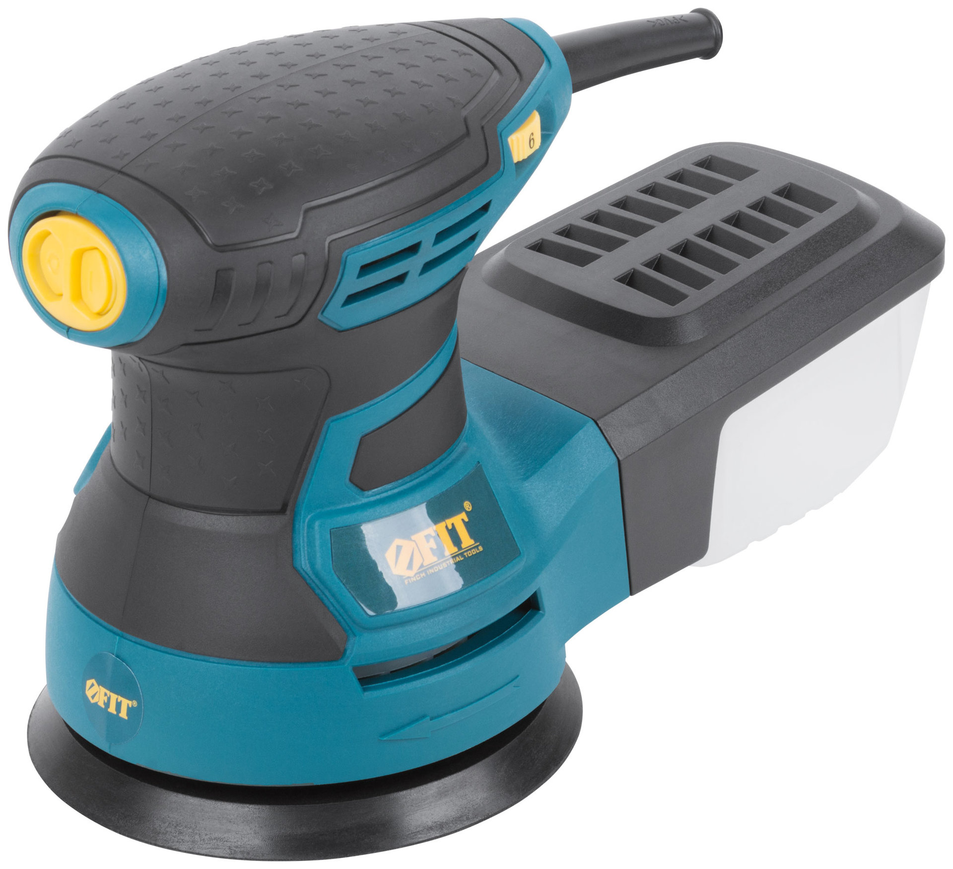 Шлифмашина эксцентриковая 350 Вт; 3000-13000 об/мин; 125 мм; 1,5 кг; липучка; пластик. контейнер; коробка (80582)