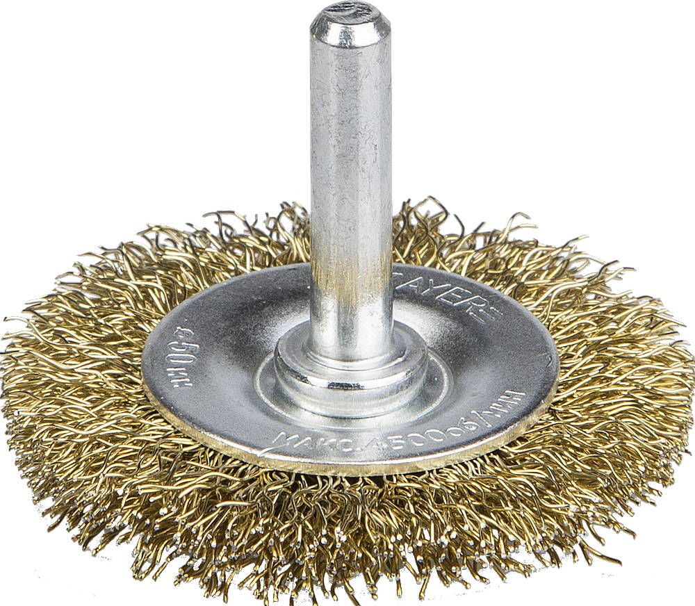 Щетка дисковая для дрели 50 мм, витая стальная латунированная проволока 0.3 мм STAYER Professional 35114-050_z01