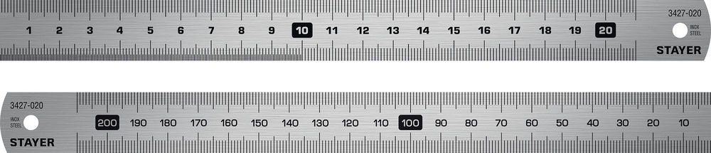 Линейка нержавеющая длина 0.2 м Professional STAYER 3427-020