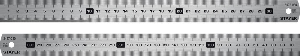 Линейка нержавеющая длина 0.3 м Professional STAYER 3427-030