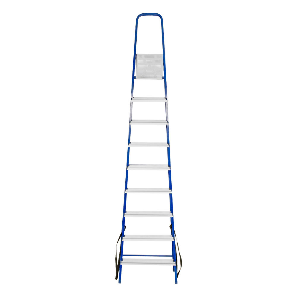 Стремянка, 9 ступеней, стальной профиль, алюминиевые ступени Сибртех (97959)