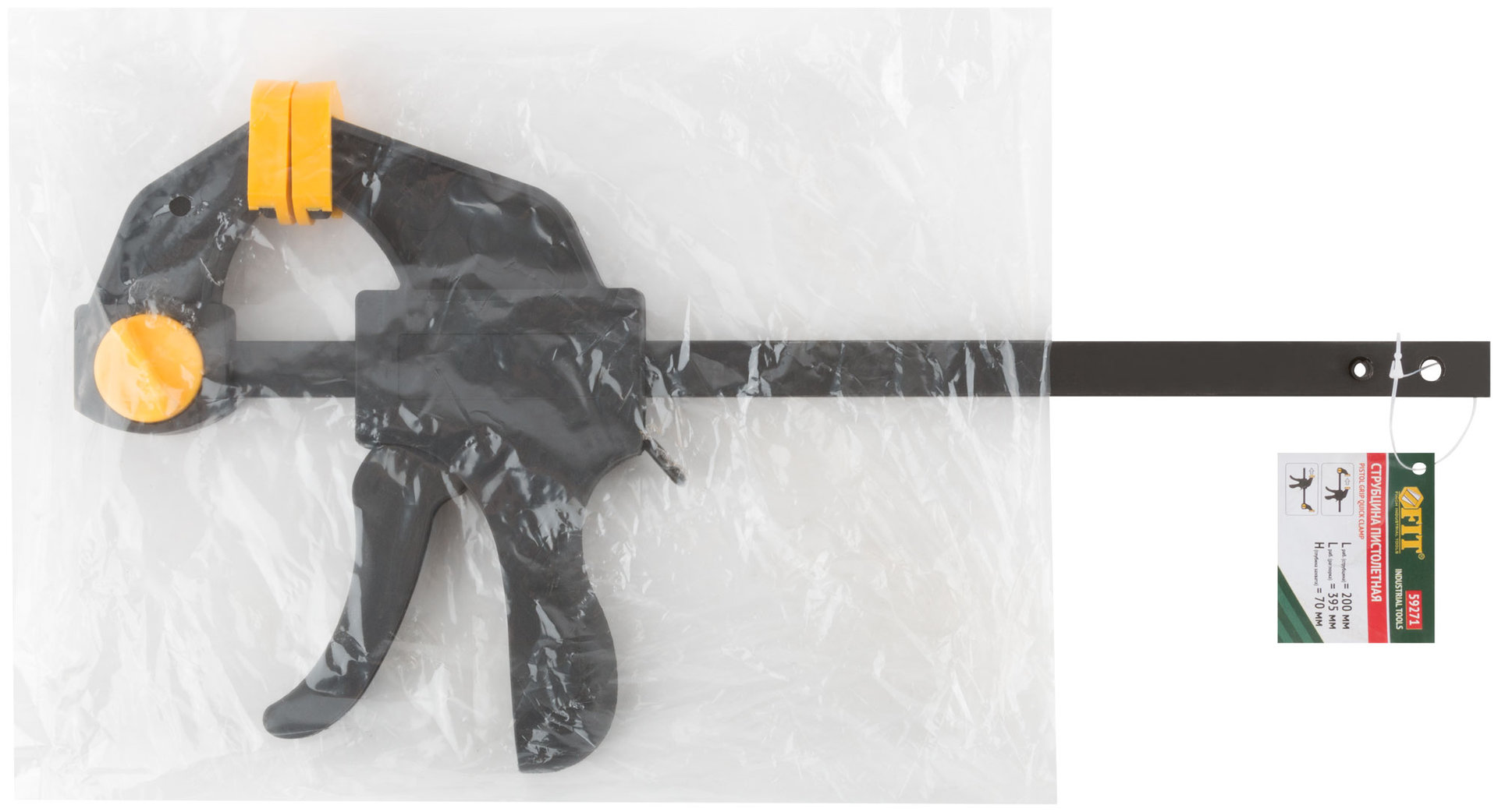 Струбцина нейлоновая пистолетная 200х395х70 мм (59271)