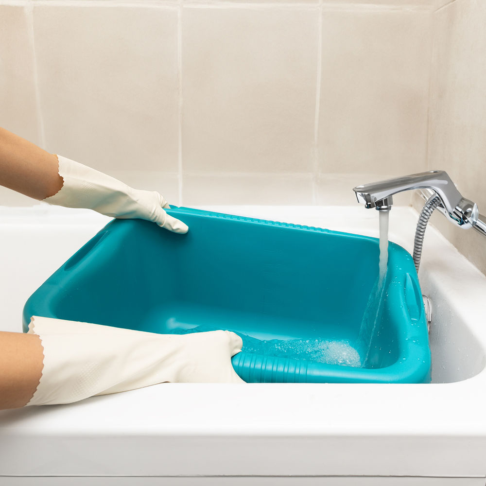 Таз пластмассовый прямоугольный 25 л, бирюзовый, Home Palisad (929935)