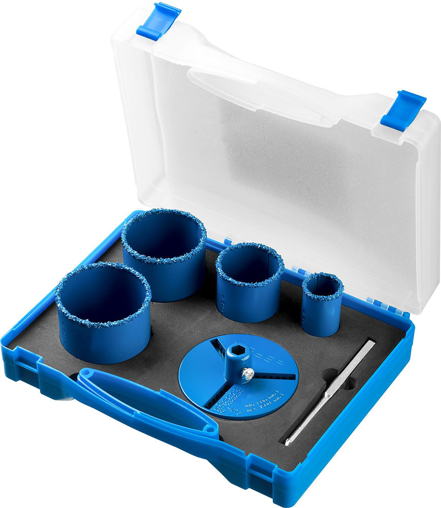 Набор кольцевых коронок 6 шт, 33, 53, 67, 73 мм, карбид вольфрама ЗУБР Профессионал 33350-H6_z01