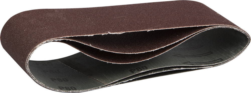 Лента шлифовальная 75х457 мм, P80, для ЛШМ, 3 шт, серия МАСТЕР ЗУБР 35541-080