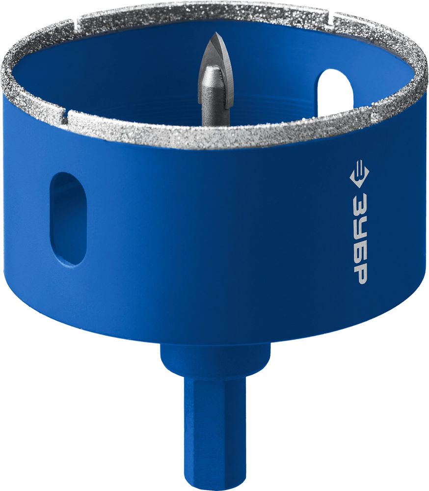 Коронка алмазная АГК, d 102 мм, центр. сверло, трехгранный хвост, Р60 ЗУБР Профессионал 29850-102