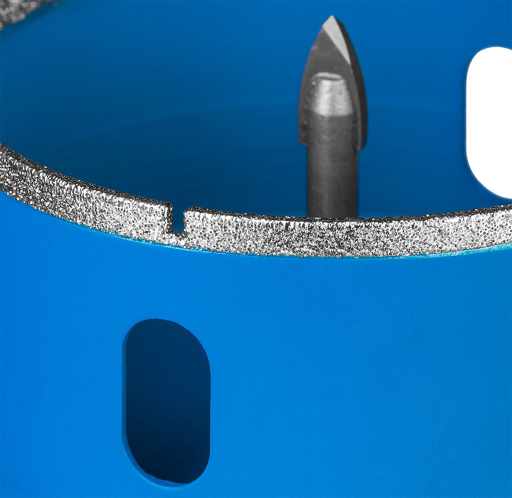 Коронка алмазная АГК, d 68 мм, центр. сверло, трехгранный хвост, Р60 ЗУБР Профессионал 29850-68