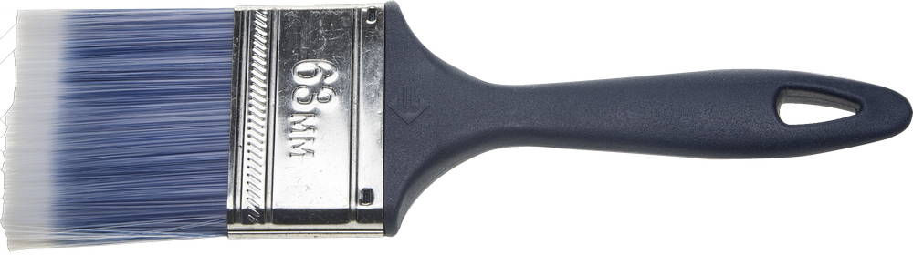 Кисть плоская АКВА КП-13, 63 мм, 2.5, искусственная щетина, пластмассовая ручка, для высокотекучих ЛКМ ЗУБР 4-01013-063
