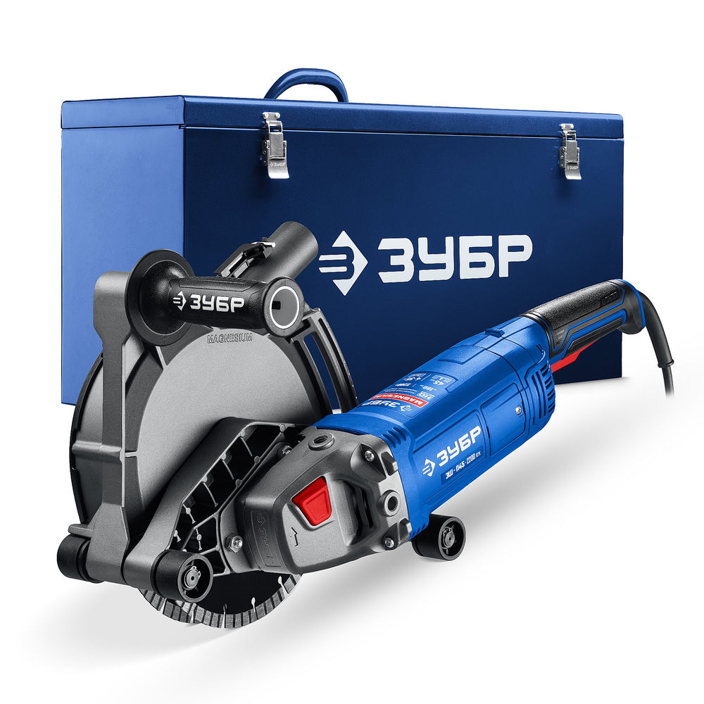 Штроборез (бороздодел) d 180 мм, 2200 Вт, ширина 45 мм, металический ящик ЗУБР Профессионал ЗШ-П45-2200 ПТК